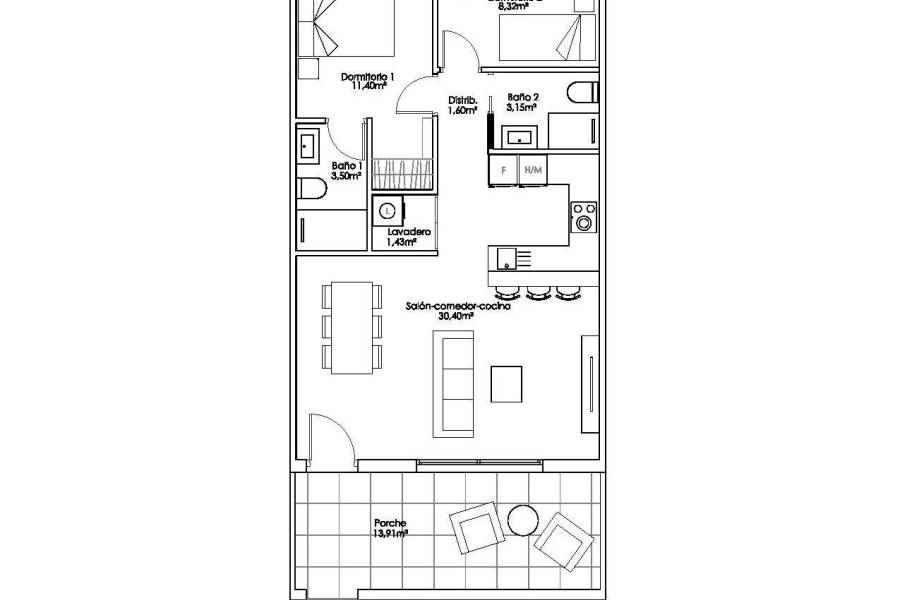 Venta - Bungalow Planta Baja - Zona Pueblo - Pilar de la Horadada