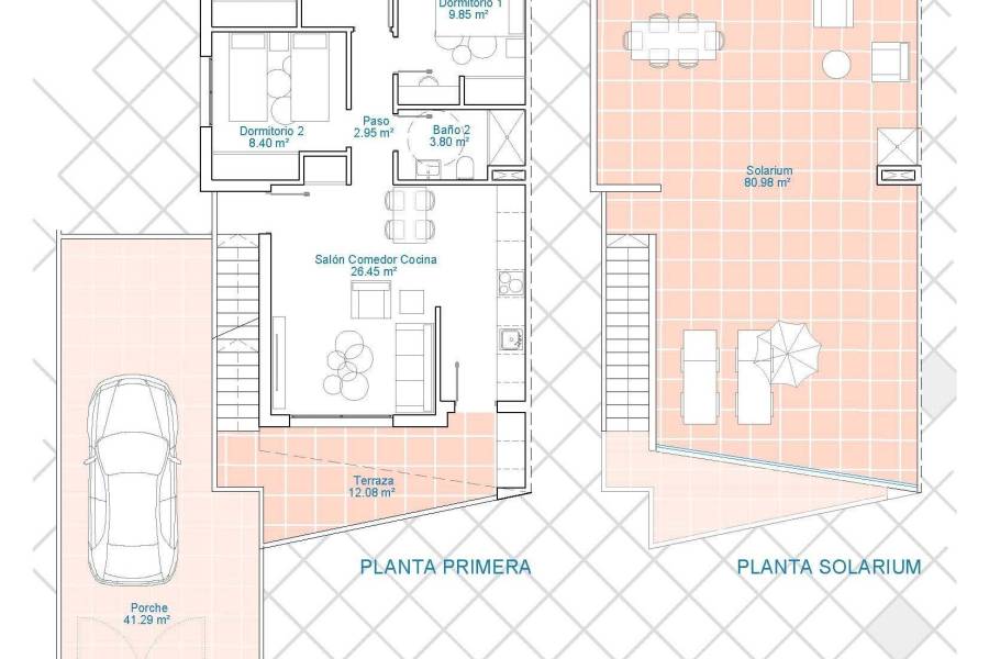 Försäljning - Övervåning Bungalow - Zona Pueblo - Pilar de la Horadada