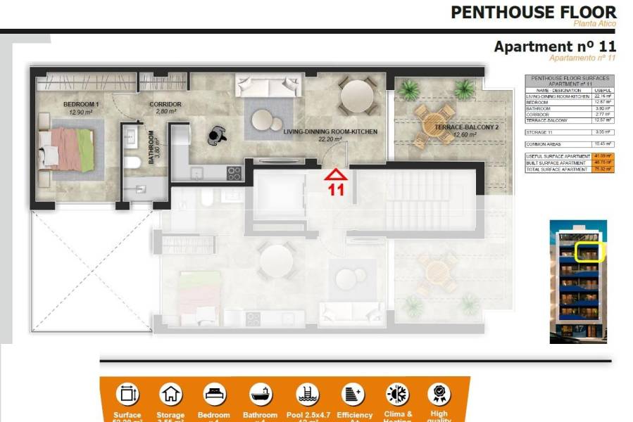 Salg - Penthouse leilighet - Acequion - Torrevieja