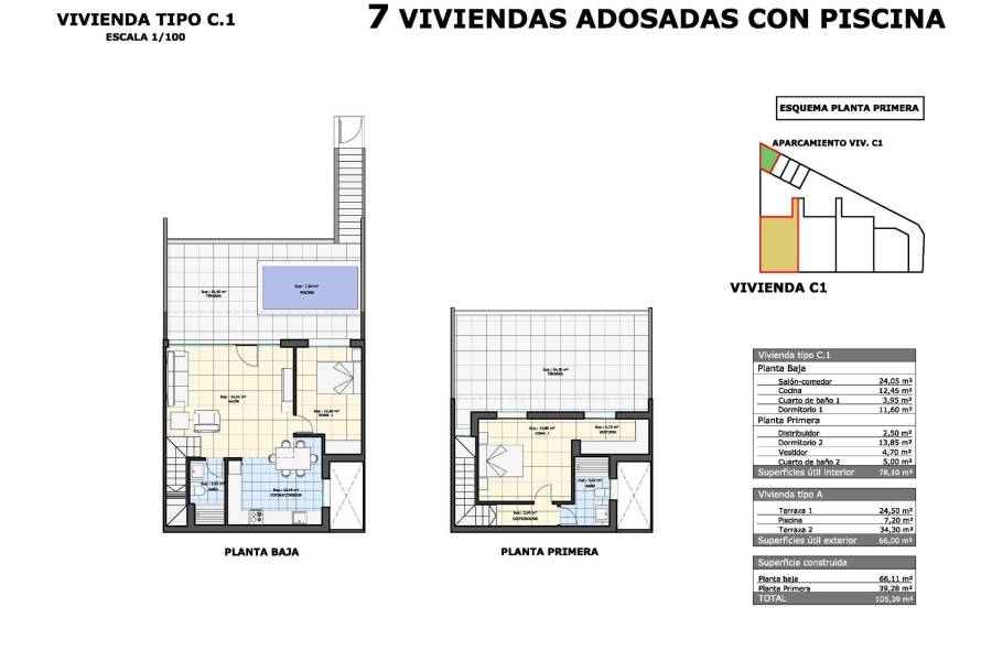 Försäljning - Övervåning Bungalow - Zona Pueblo - Pilar de la Horadada