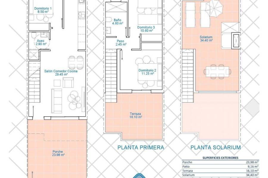 Venta - Adosado - Zona Pueblo - Pilar de la Horadada