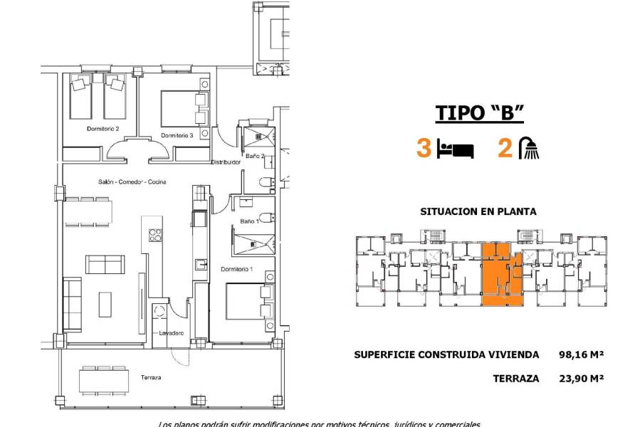 Salg - Leilighet på bakkeplan - Pueblo 9 - San Miguel de Salinas